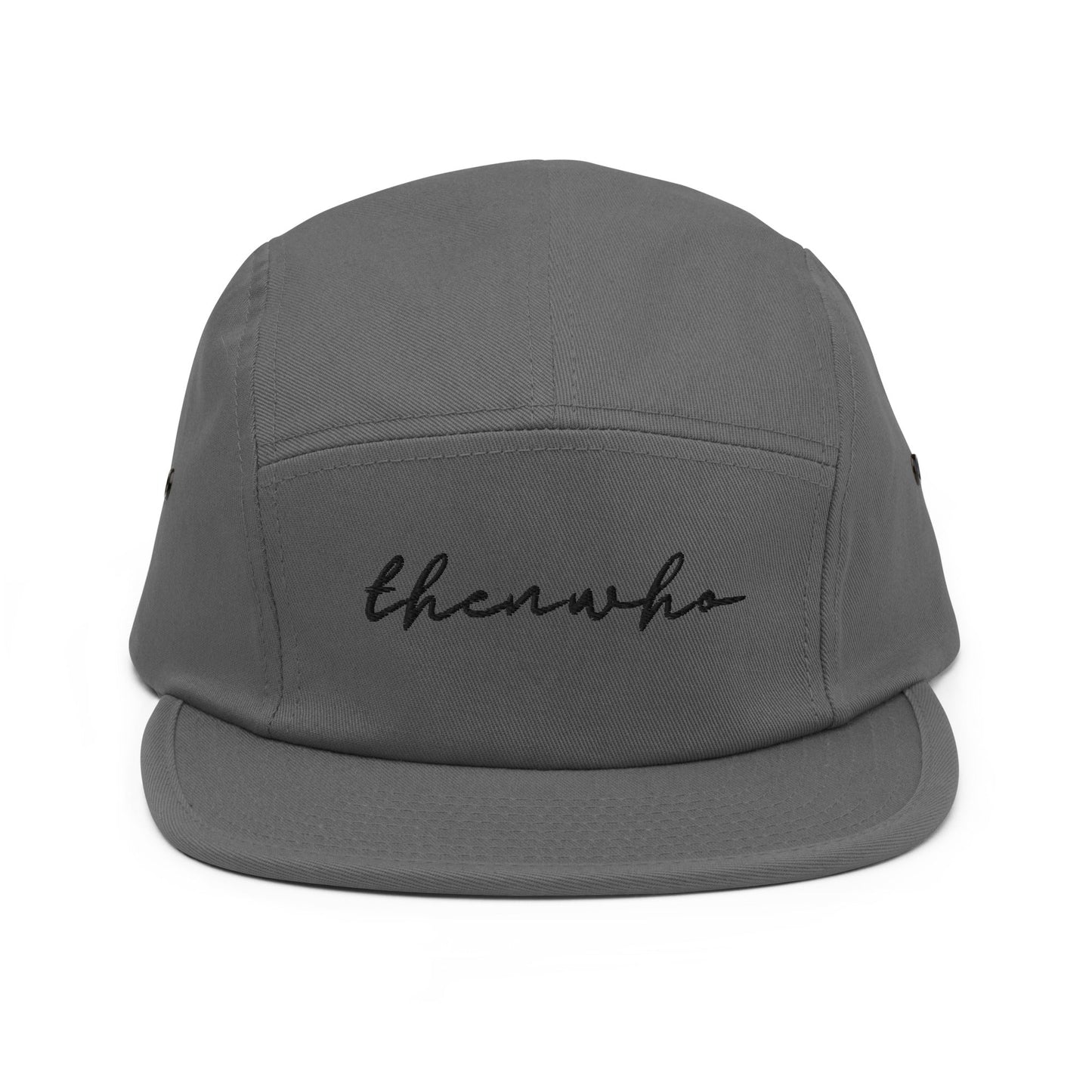 The Classic Logo - Black Embroidered - 5 Panel Cap - The Then Who Brand Shop