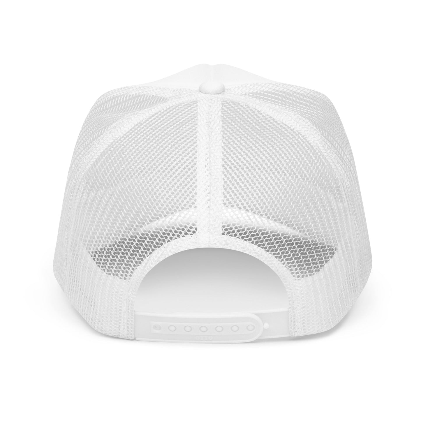 The Launch - Black Embroidered Foam Trucker Hat - The Then Who Brand Shop