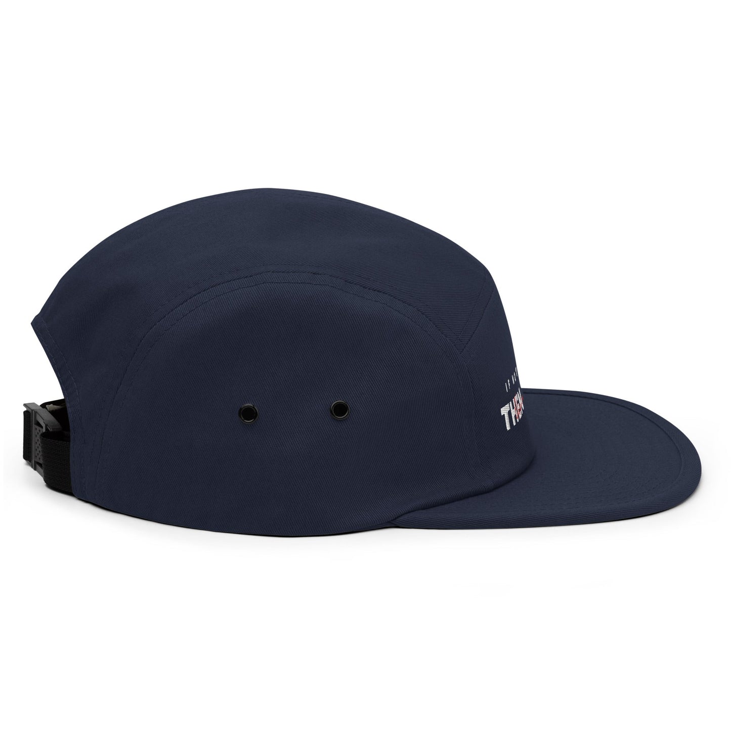 The Launch - White Embroidered - 5 Panel Cap - The Then Who Brand Shop