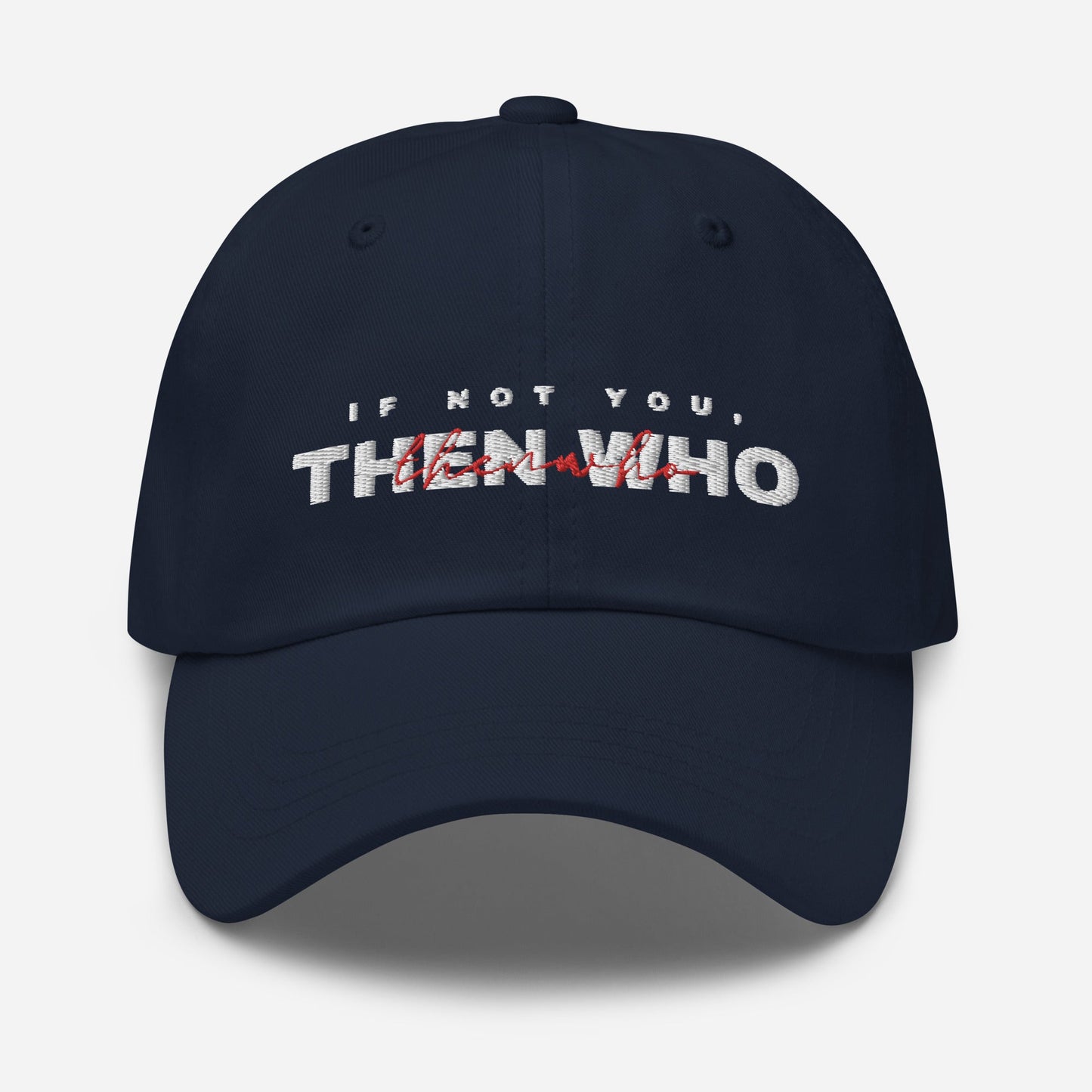 The Launch - White Embroidered Dad Hat - The Then Who Brand Shop