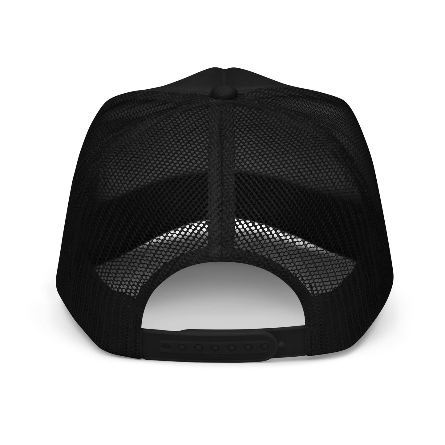 The Launch - White Embroidered Foam Trucker Hat - The Then Who Brand Shop