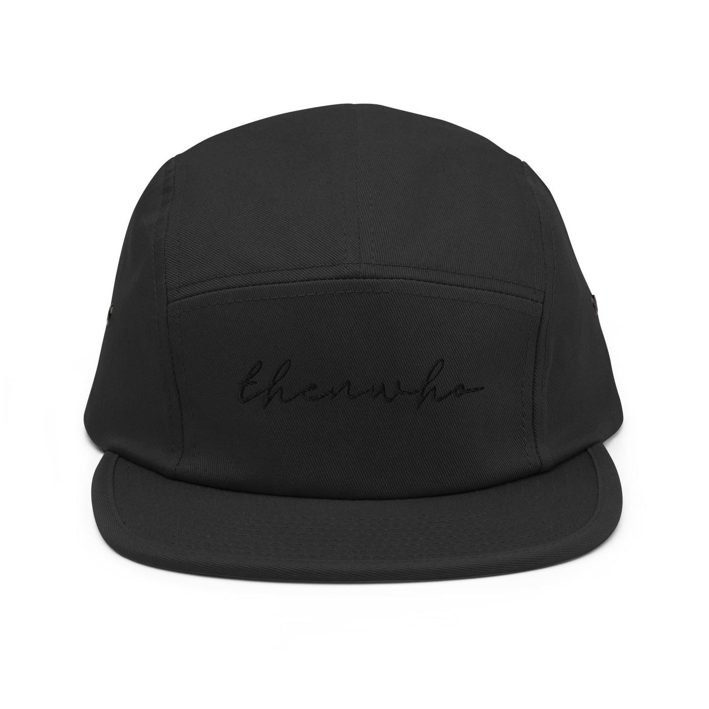 The Classic Logo - Black Embroidered - 5 Panel Cap - The Then Who Brand Shop