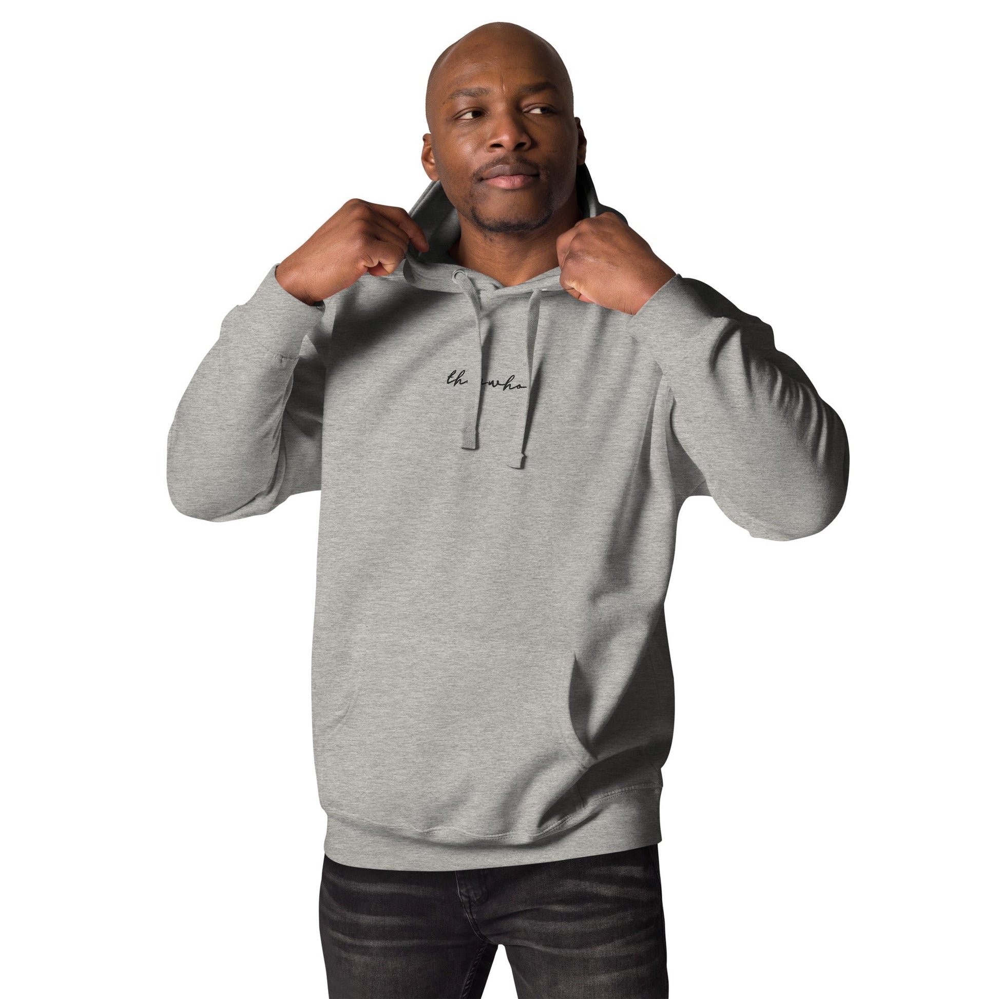 The Classic Logo - Black Embroidered Hoodie - The Then Who Brand Shop