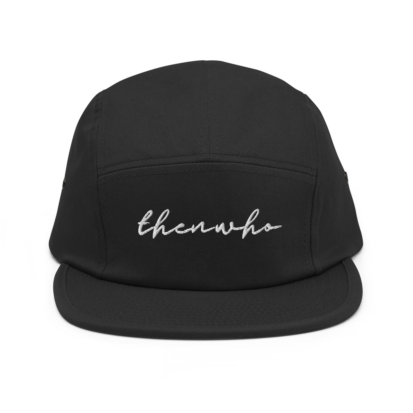 The Classic Logo - White Embroidered - 5 Panel Cap - The Then Who Brand Shop