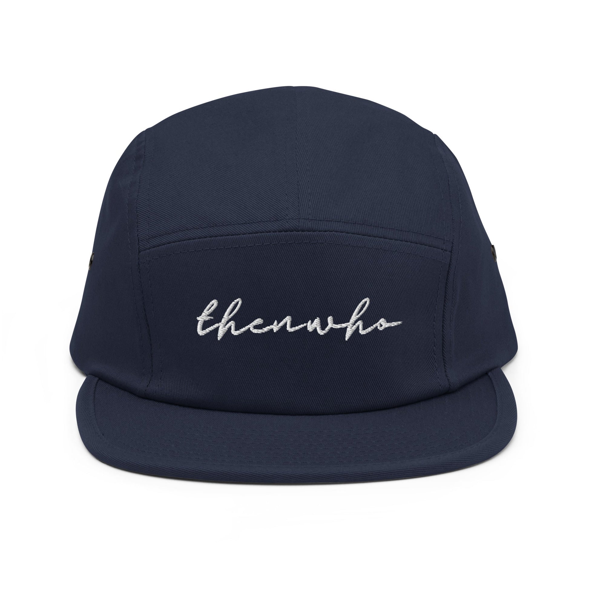 The Classic Logo - White Embroidered - 5 Panel Cap - The Then Who Brand Shop