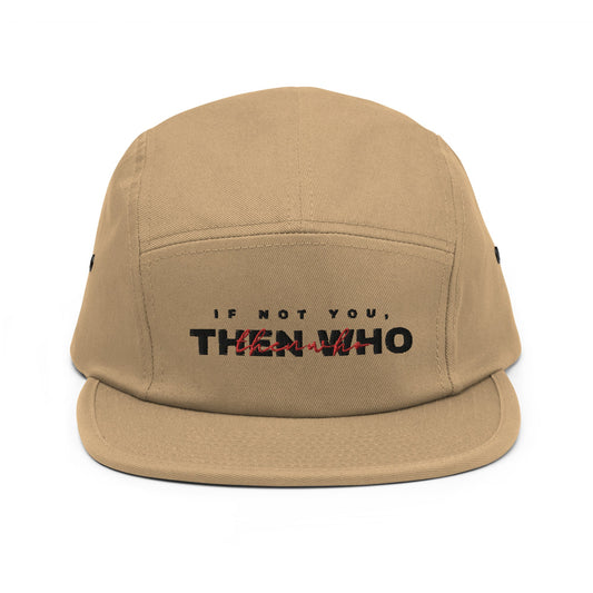 The Launch - Black Embroidered - 5 Panel Cap - The Then Who Brand Shop