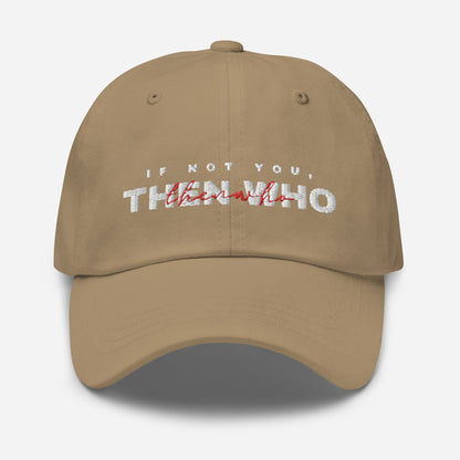 The Launch - White Embroidered Dad Hat - The Then Who Brand Shop