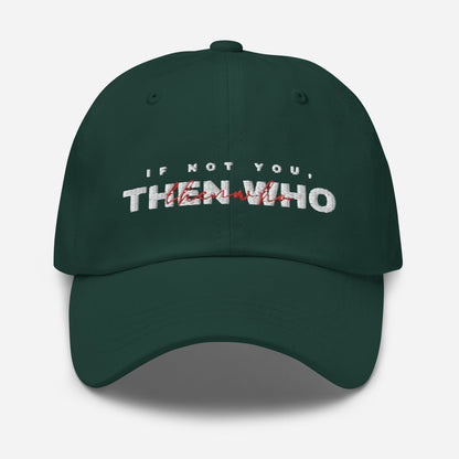 The Launch - White Embroidered Dad Hat - The Then Who Brand Shop