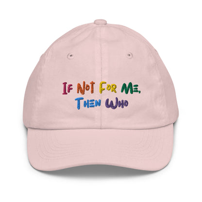 Adjustable youth baseball cap with empowering quote