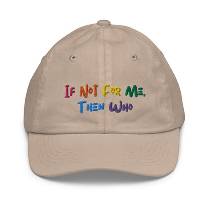 Adjustable youth baseball cap with empowering quote