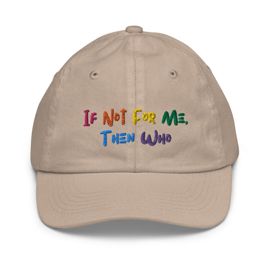 Adjustable youth baseball cap with empowering quote