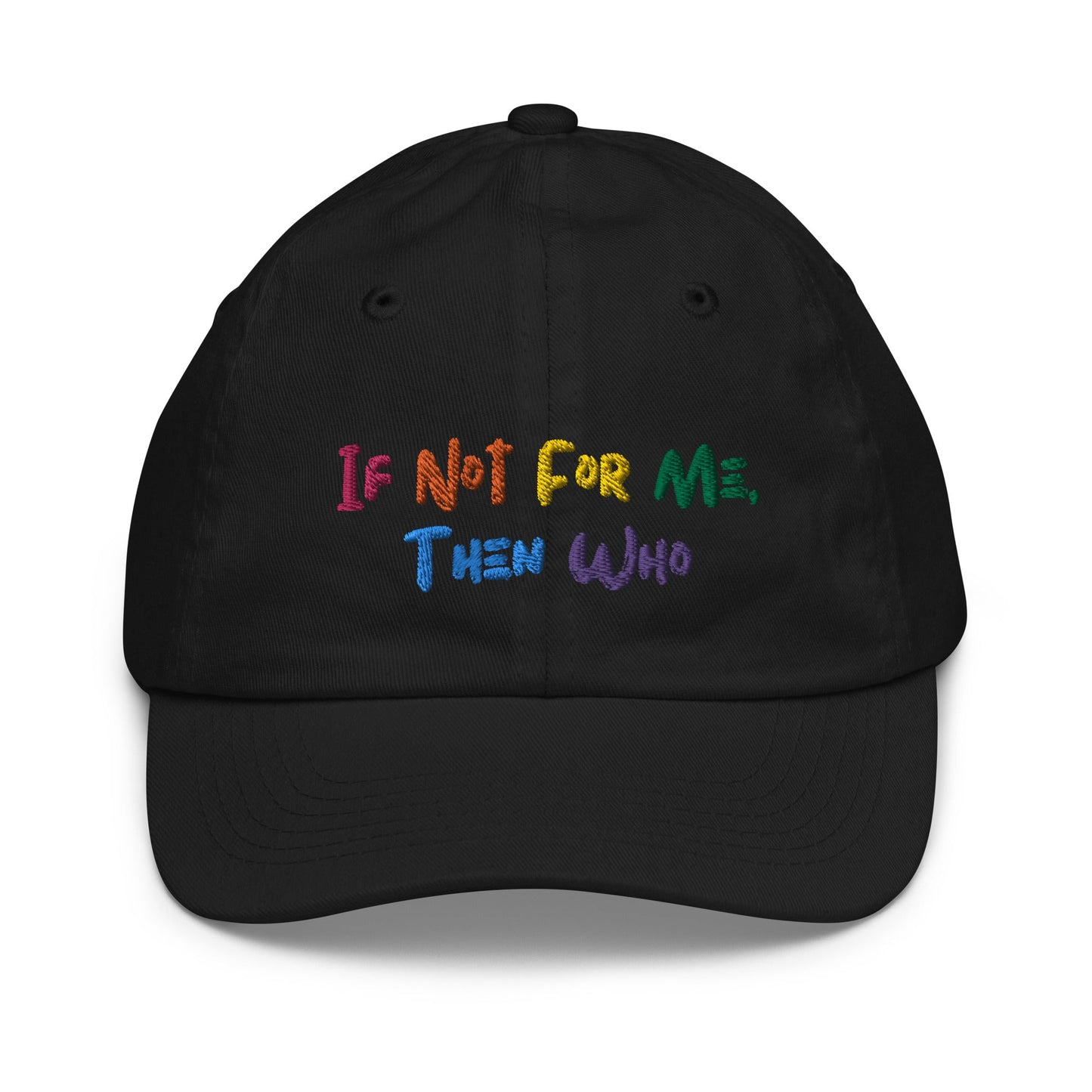 Adjustable youth baseball cap with empowering quote