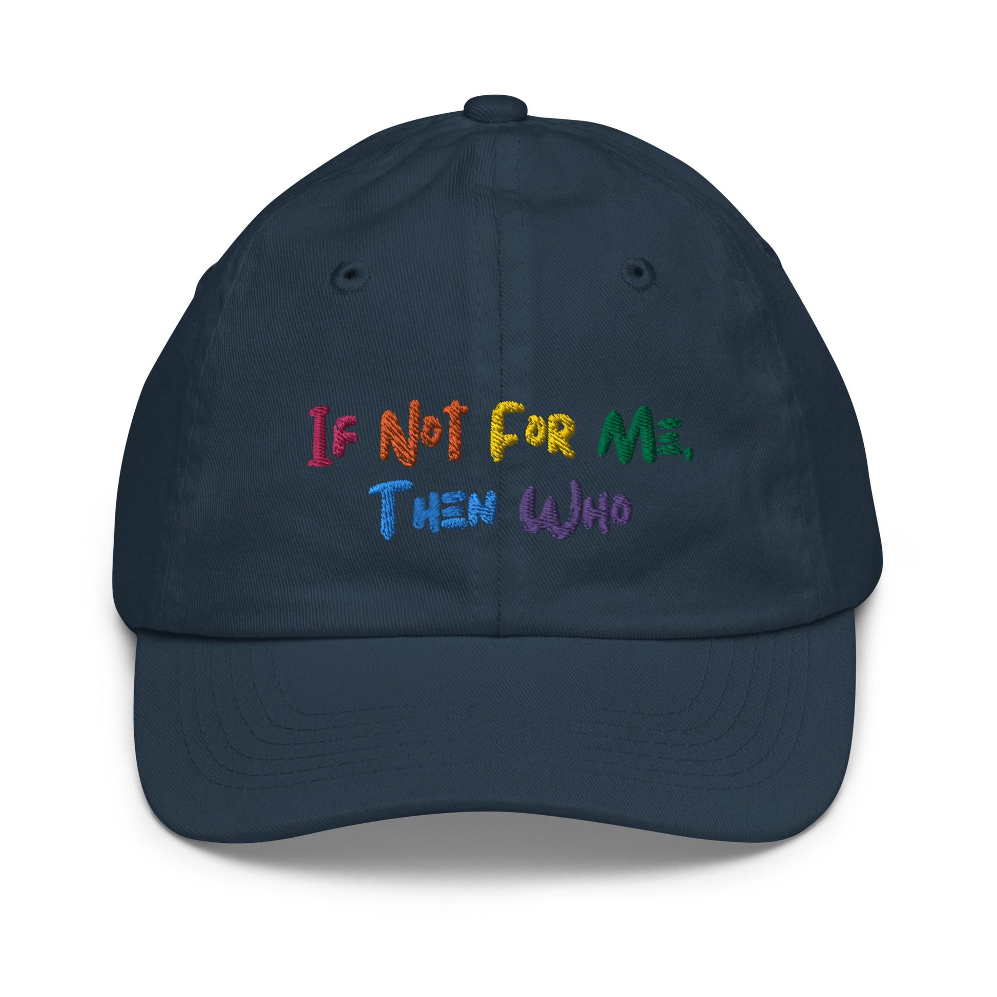 Adjustable youth baseball cap with empowering quote