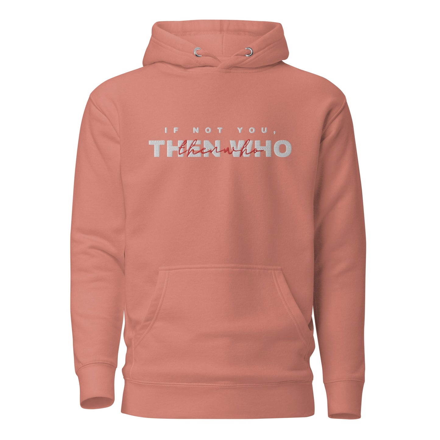 The Launch - White Embroidered Hoodie - The Then Who Brand Shop